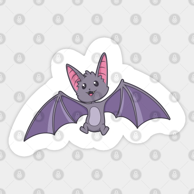 Kawaii Bat Sticker by Modern Medieval Design